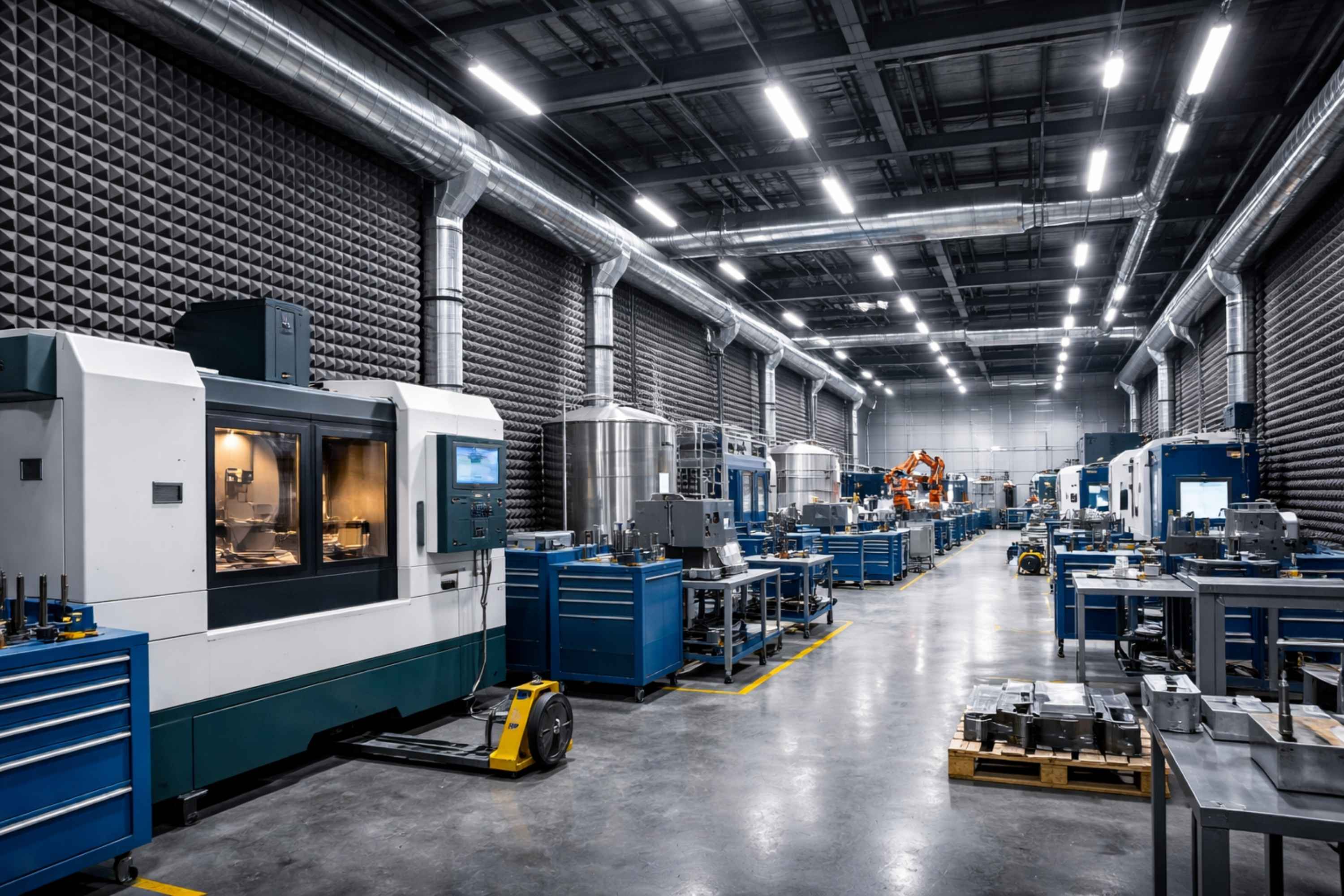 Noise control for industrial machinery zones